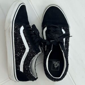 Vans Women's Black and White Sequin Sneakers